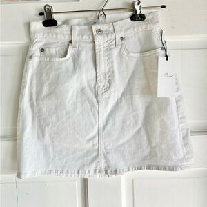 Nwt 7 for all mankind white jeans mini skirt